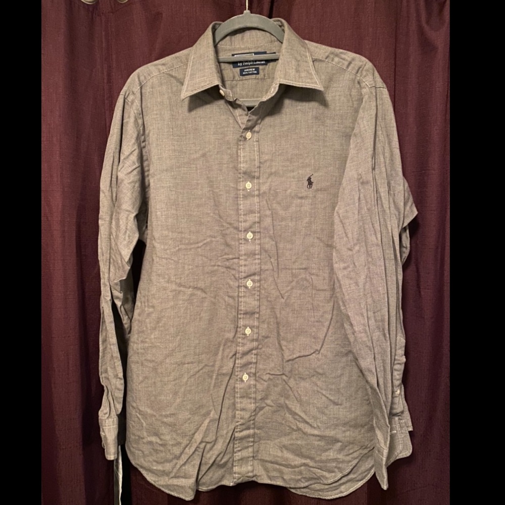 Grey Polo Ralph Lauren Long Sleeve Button Down